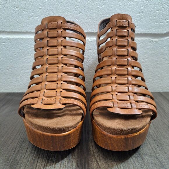 White Mountain Platform Clog Sandals. Brown Casual Comfort Sandal Womens Size 5M - Picture 4 of 8